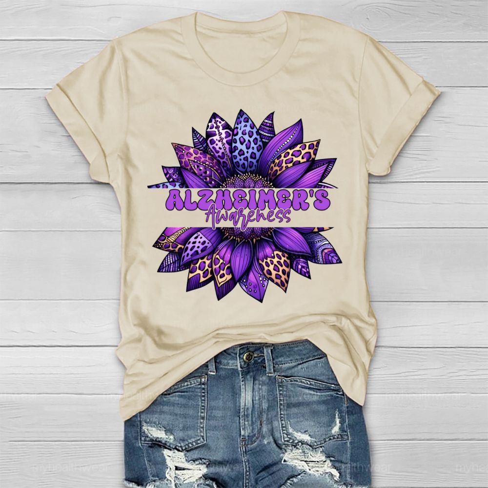 Alzheimer's Awareness Sunflower Healthwear T-shirt