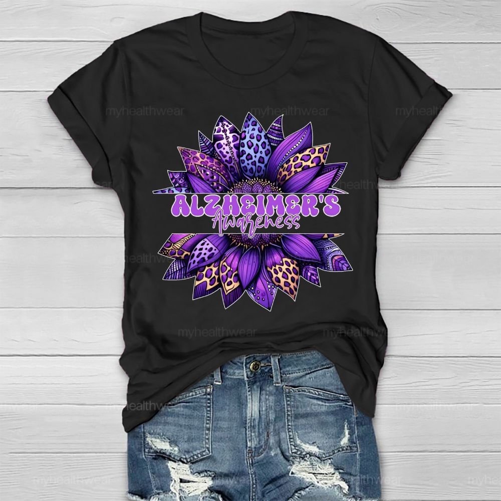 Alzheimer's Awareness Sunflower Healthwear T-shirt