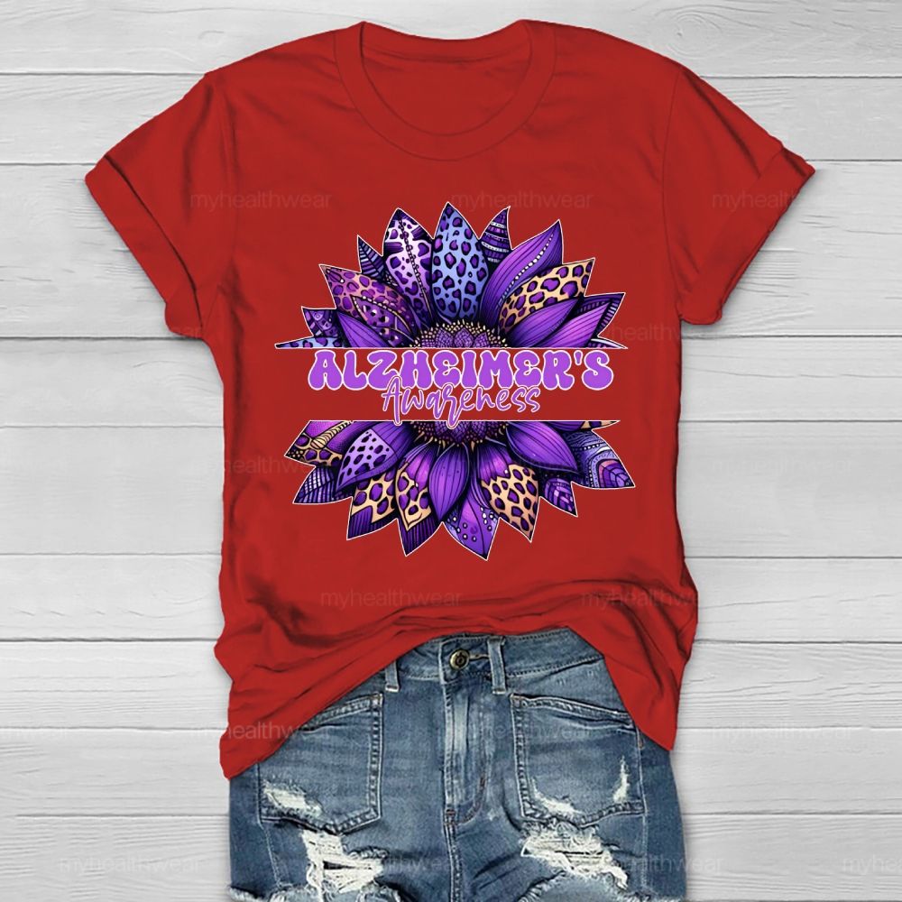 Alzheimer's Awareness Sunflower Healthwear T-shirt