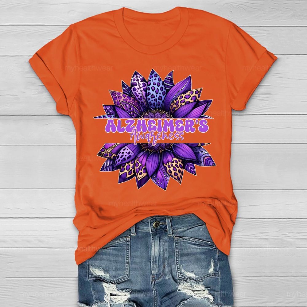 Alzheimer's Awareness Sunflower Healthwear T-shirt