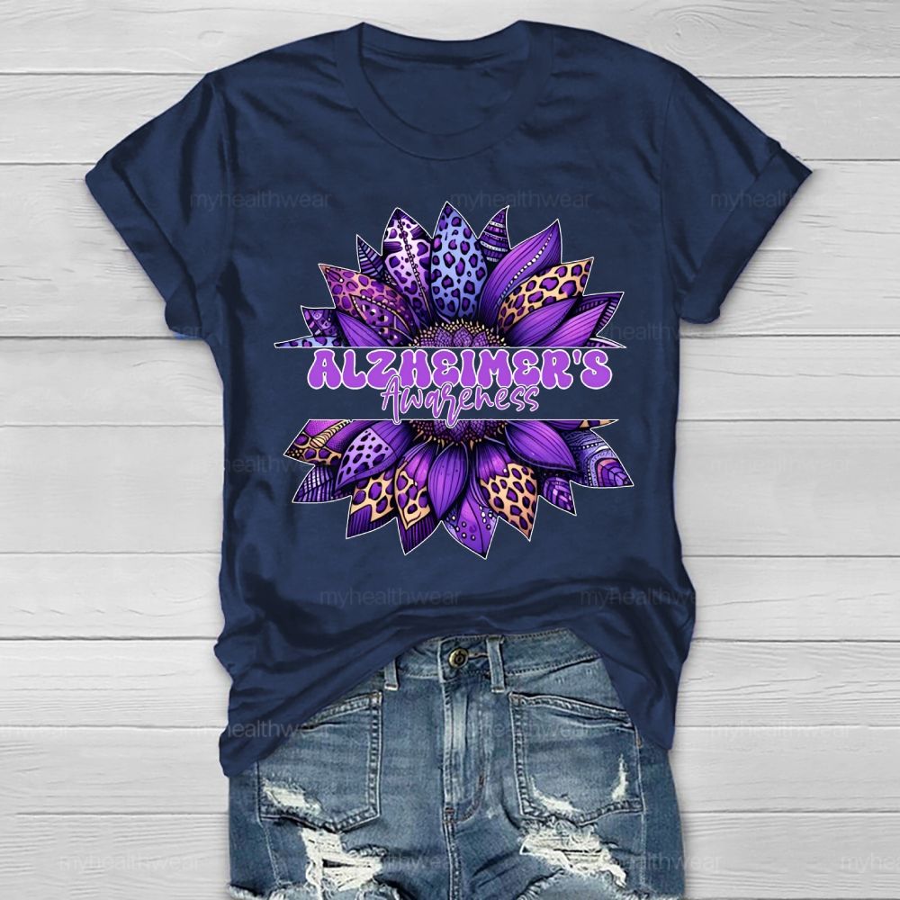 Alzheimer's Awareness Sunflower Healthwear T-shirt