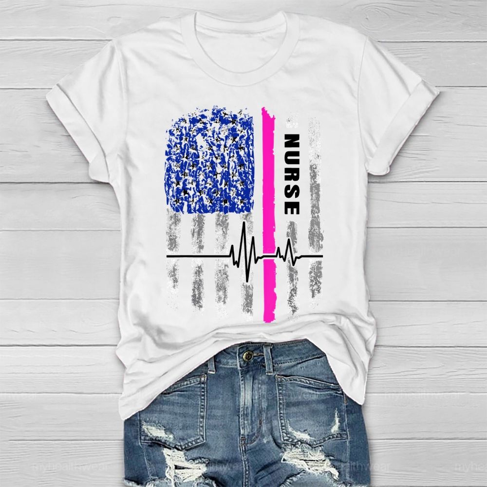 Nurse Flag Star Healthwear T-shirt