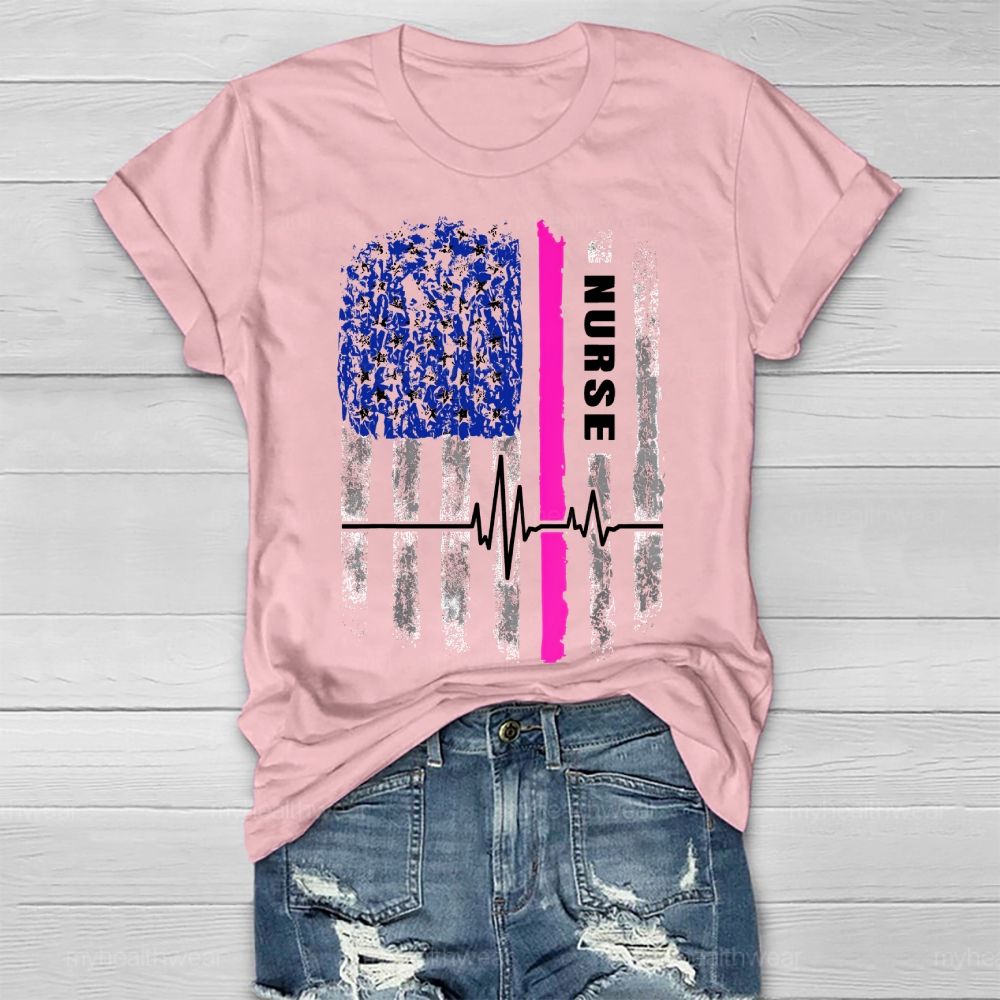 Nurse Flag Star Healthwear T-shirt