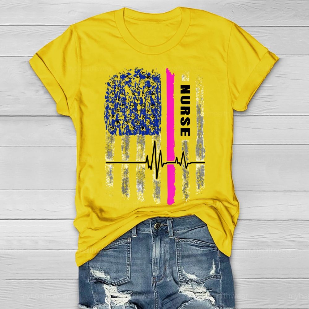 Nurse Flag Star Healthwear T-shirt