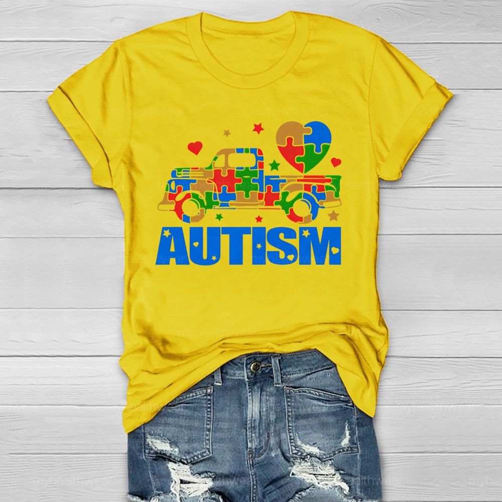 Autism Puzzle Car Star Healthwear T-shirt