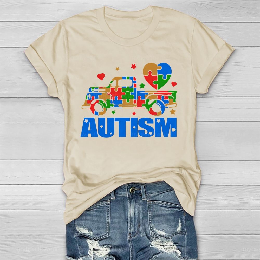 Autism Puzzle Car Star Healthwear T-shirt