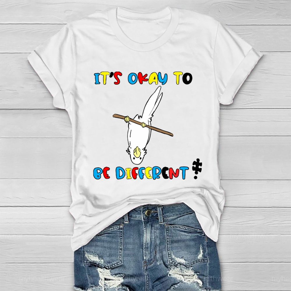 It's OK To Be Different Printed Graphic Healthwear T-shirt