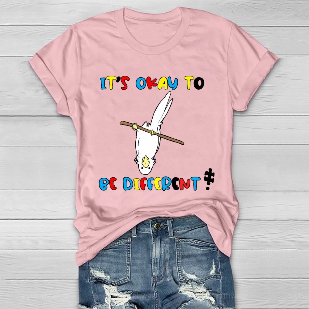 It's OK To Be Different Printed Graphic Healthwear T-shirt