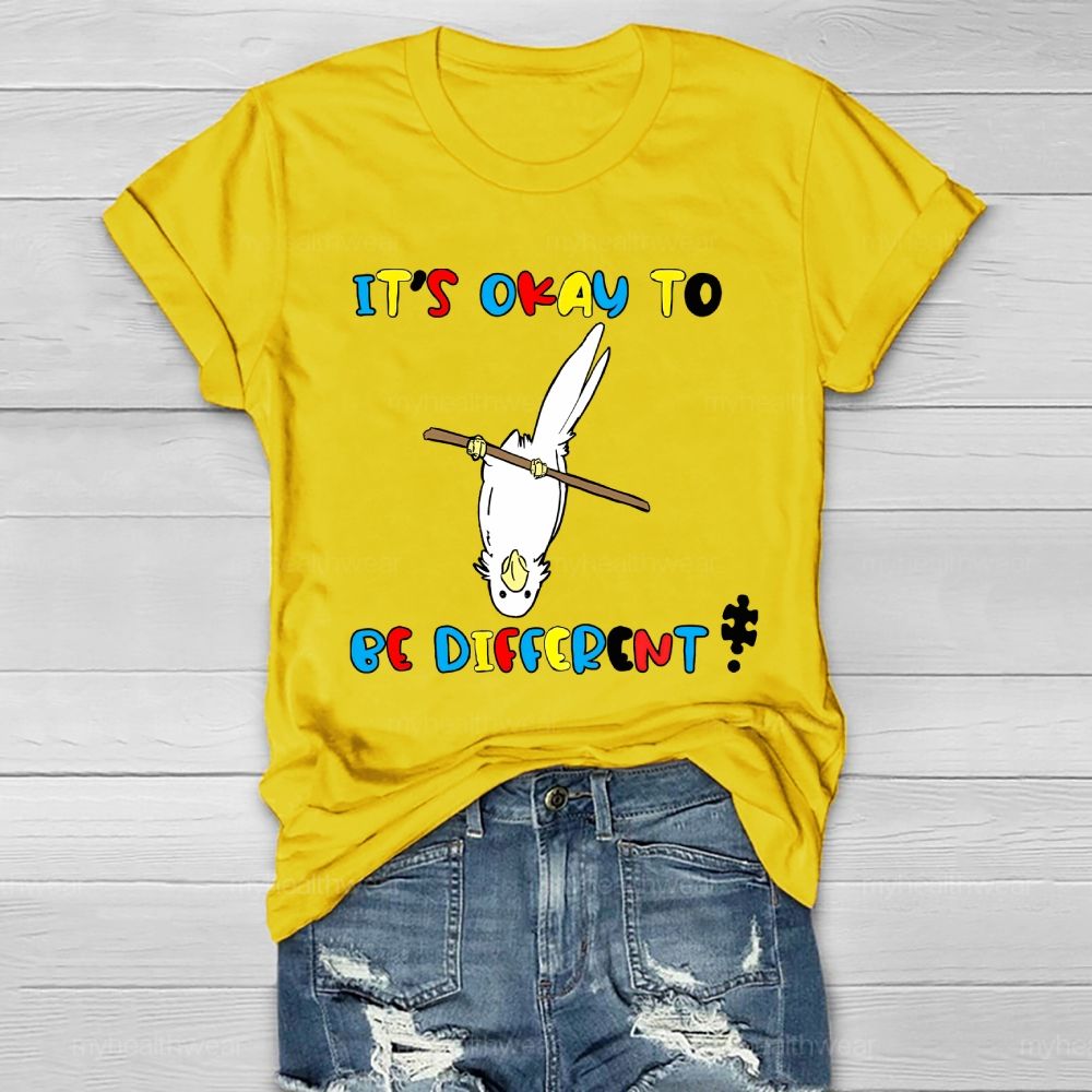 It's OK To Be Different Printed Graphic Healthwear T-shirt