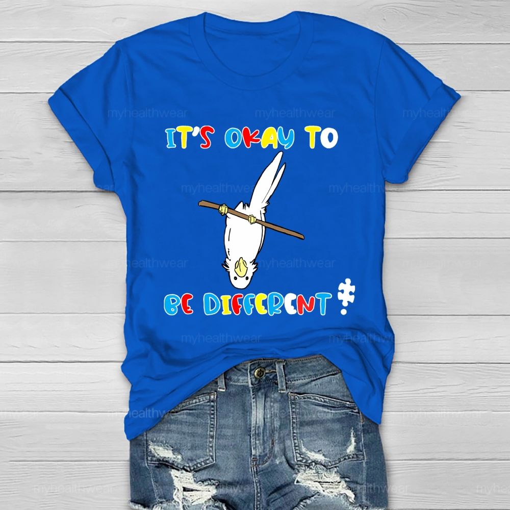 It's OK To Be Different Printed Graphic Healthwear T-shirt
