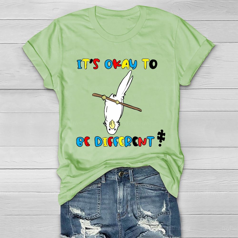 It's OK To Be Different Printed Graphic Healthwear T-shirt