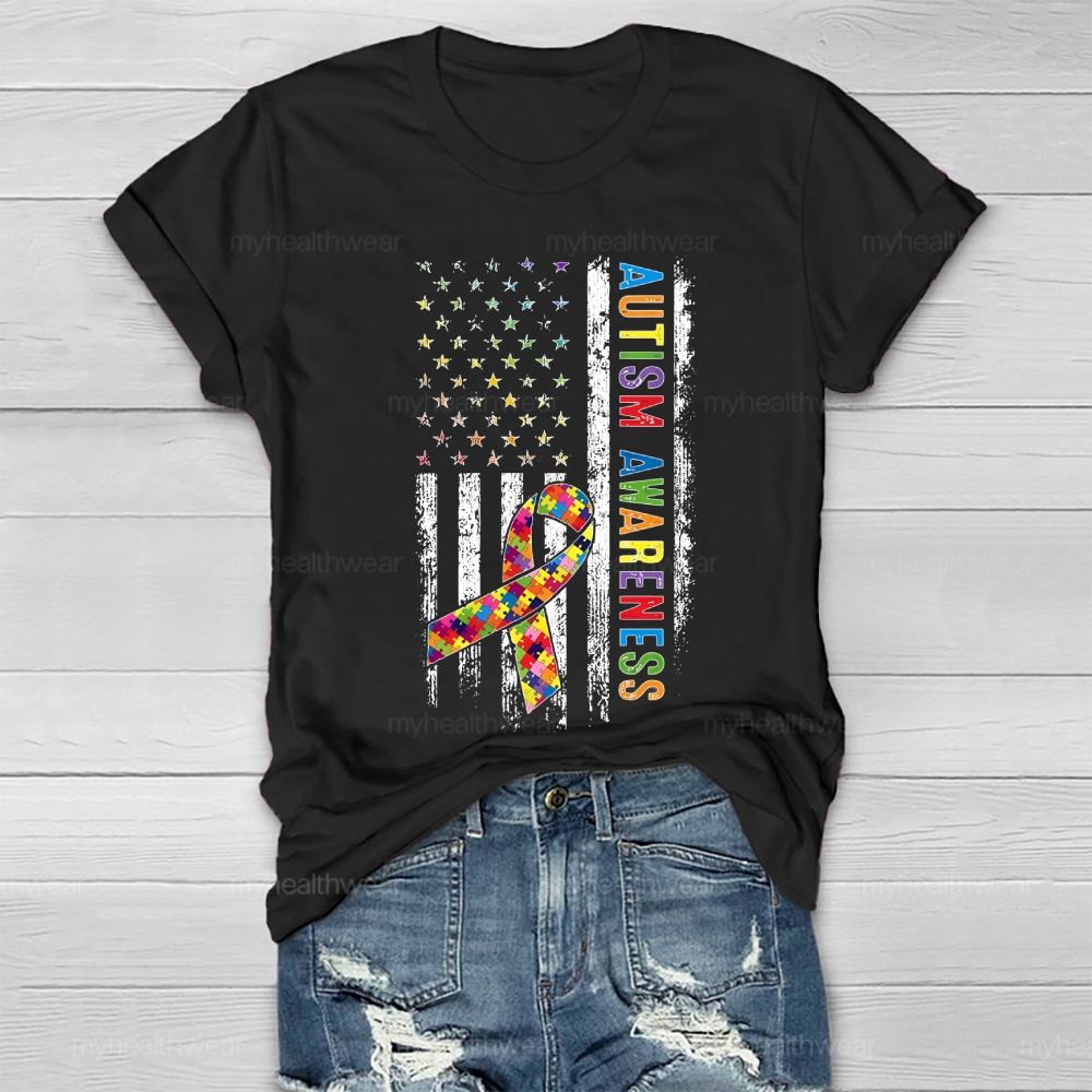 Autism Awareness Flag Healthwear T-shirt