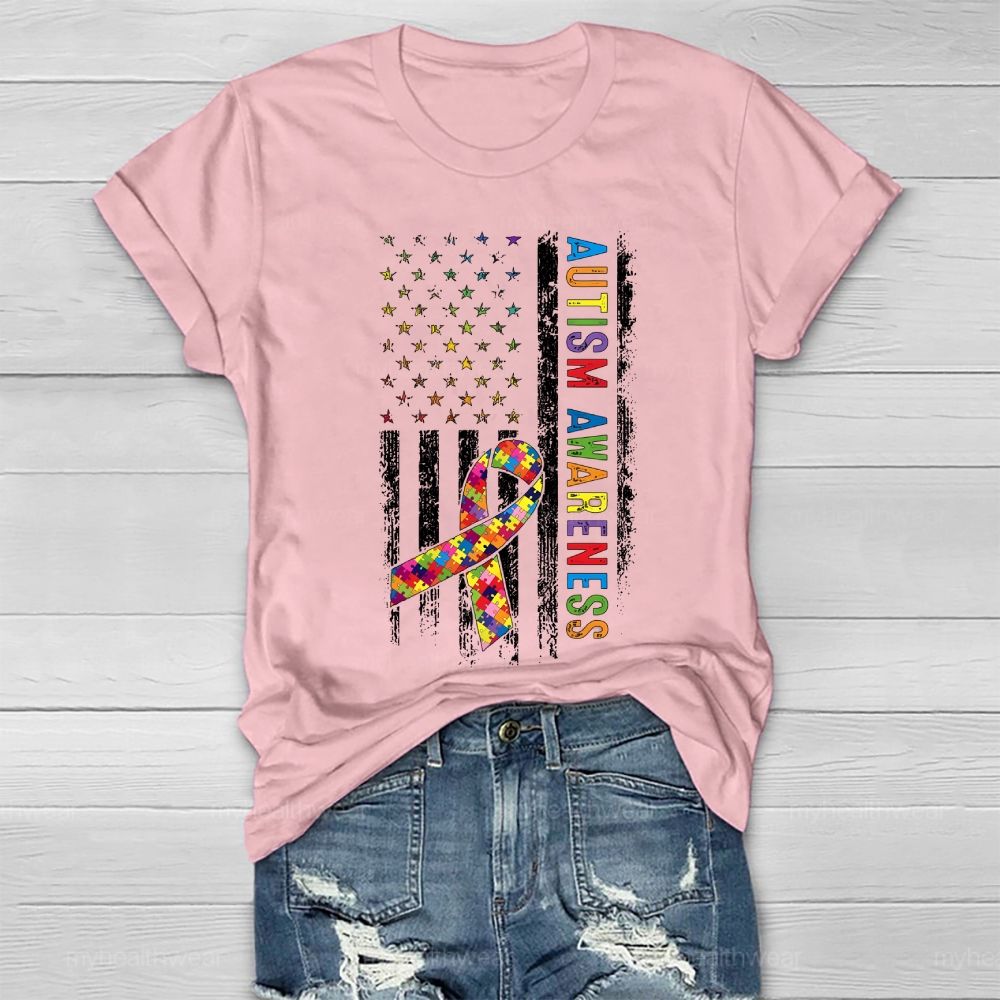 Autism Awareness Flag Healthwear T-shirt
