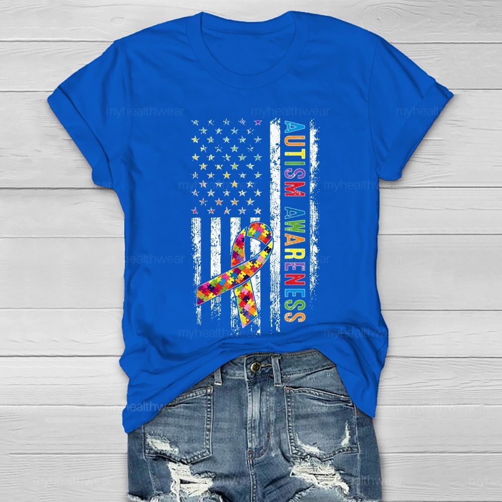 Autism Awareness Flag Healthwear T-shirt