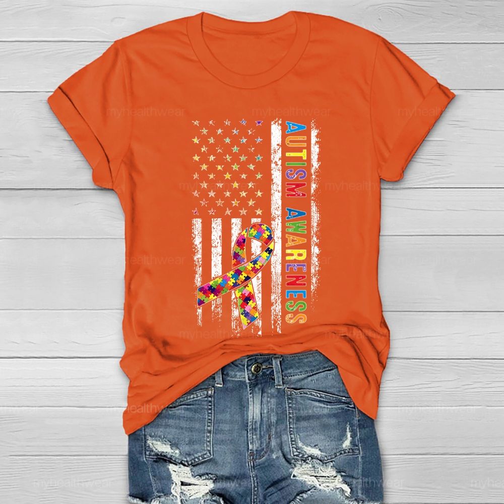 Autism Awareness Flag Healthwear T-shirt
