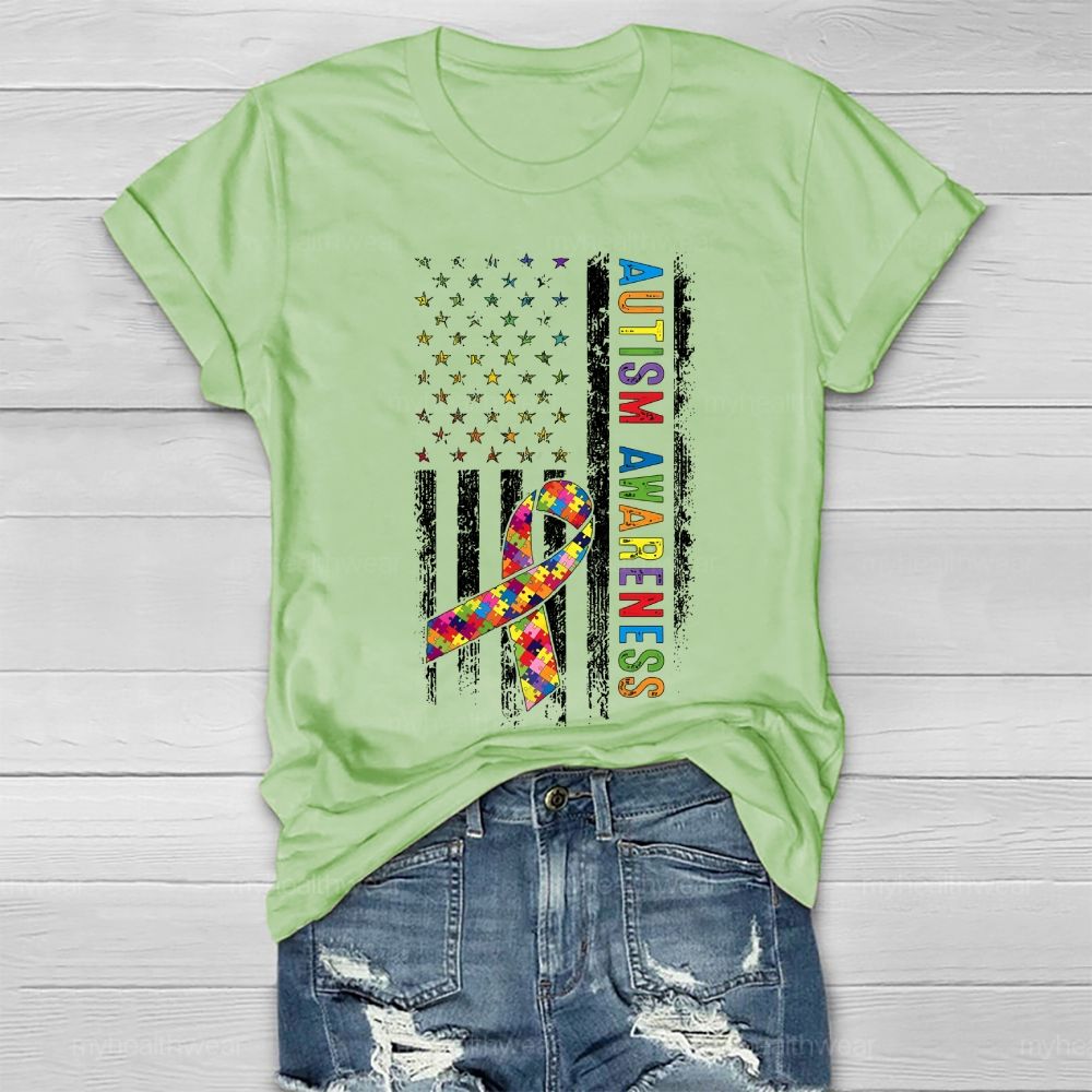 Autism Awareness Flag Healthwear T-shirt