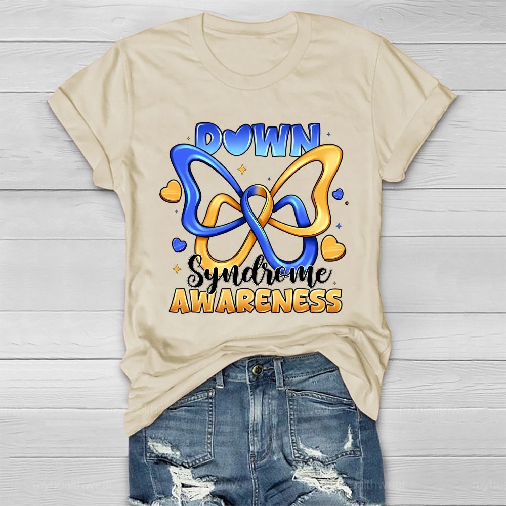 Down Syndrome Awareness Butterfly Healthwear T-shirt