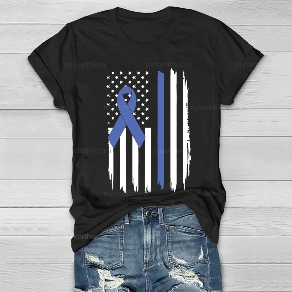 Blue Ribbon Flag Healthwear T-shirt