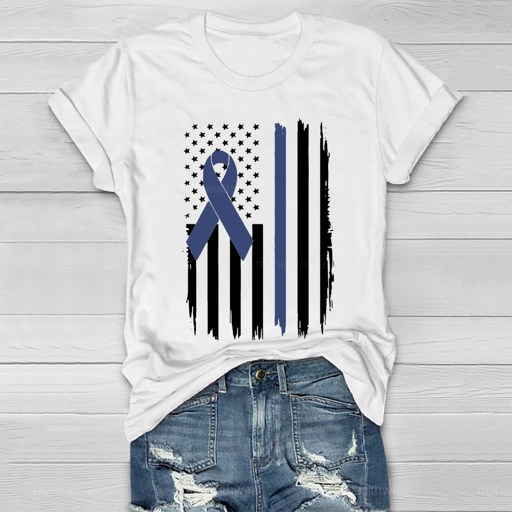 Blue Ribbon Flag Healthwear T-shirt