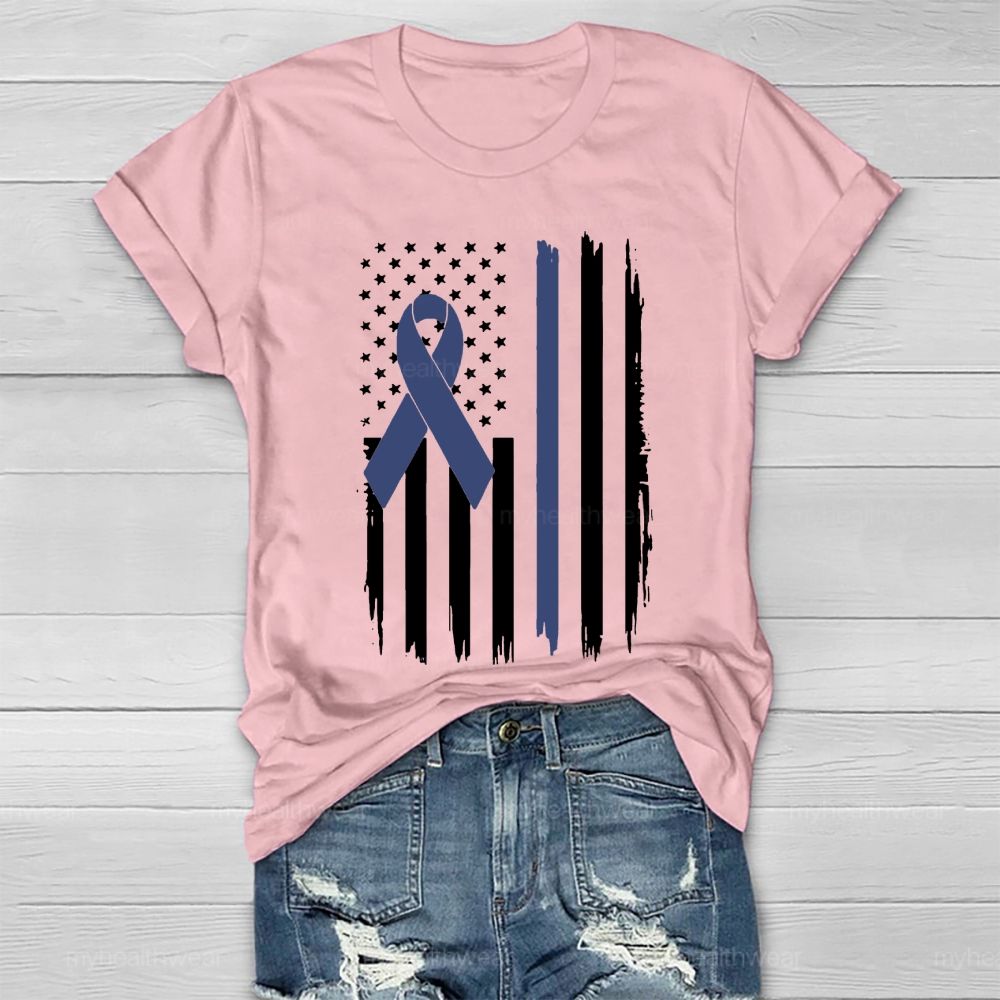 Blue Ribbon Flag Healthwear T-shirt