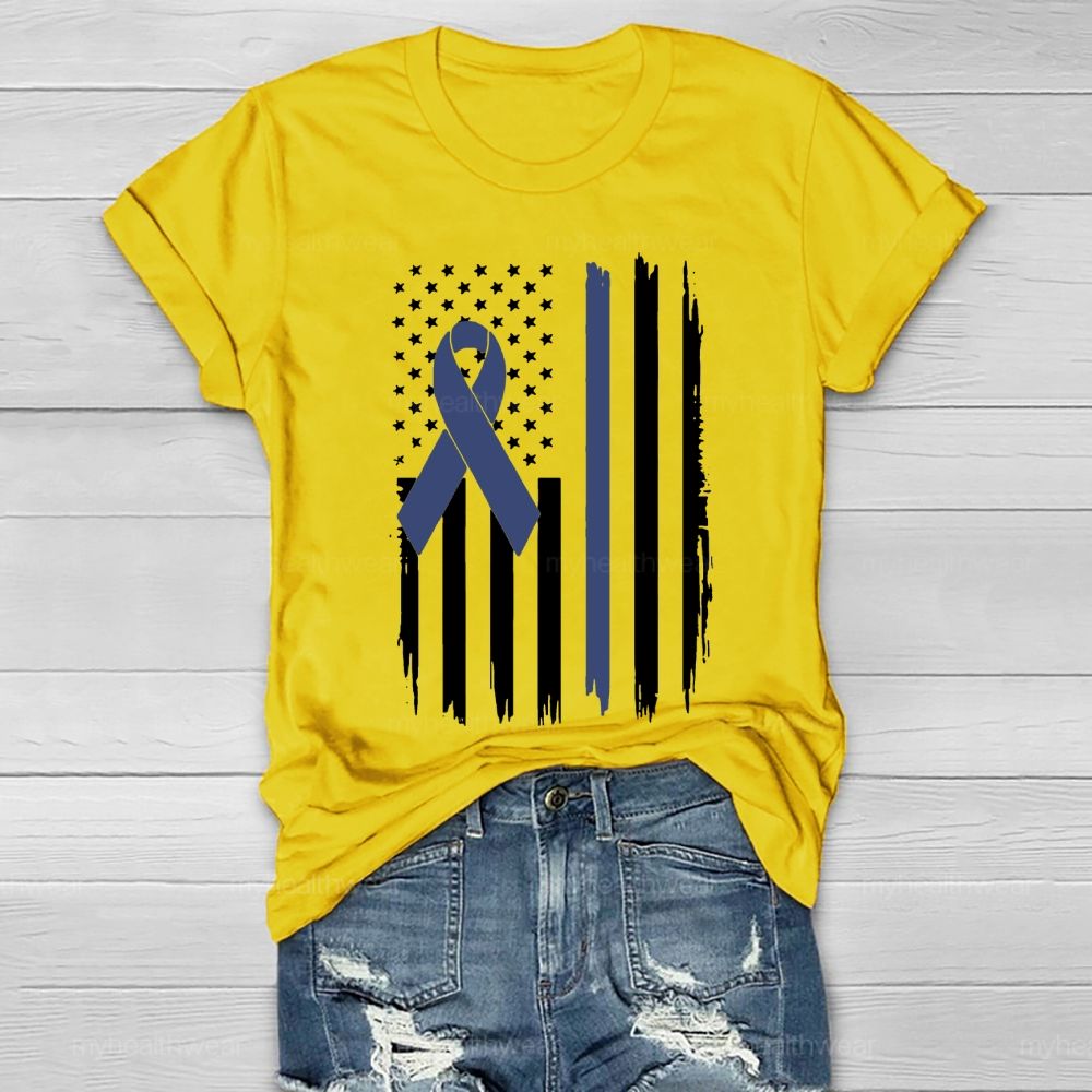 Blue Ribbon Flag Healthwear T-shirt