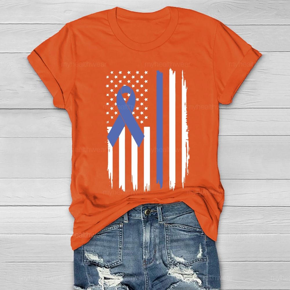 Blue Ribbon Flag Healthwear T-shirt