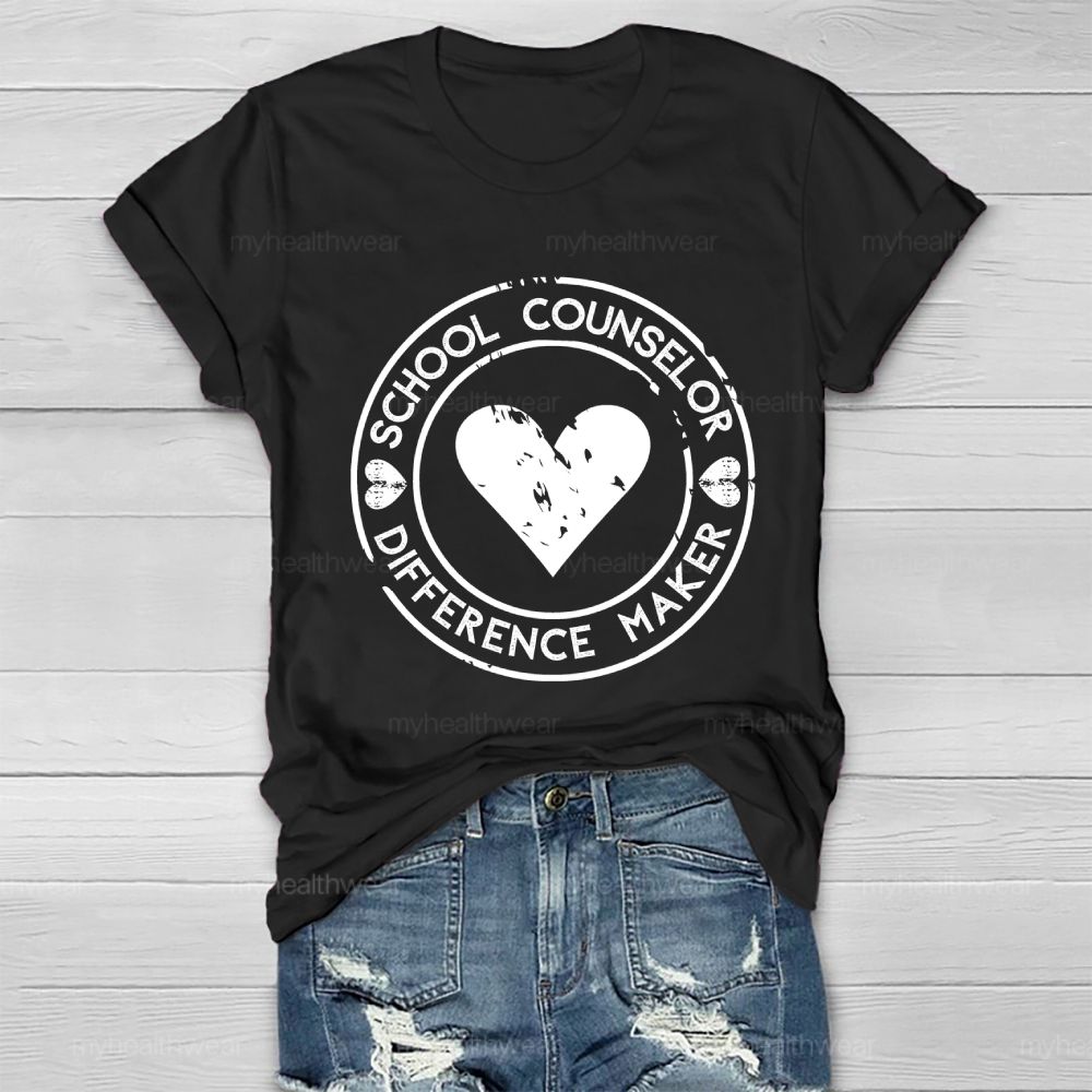 School Counselor Difference Maker Healthwear T-shirt