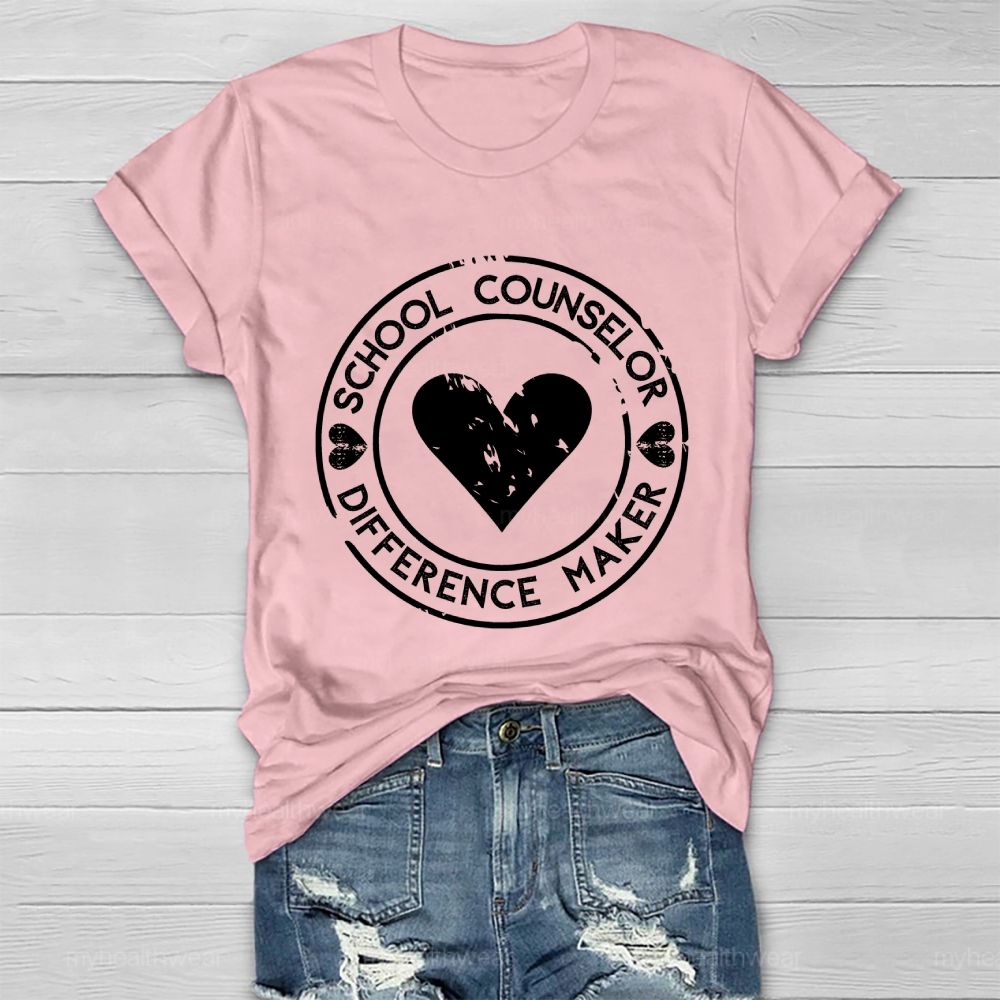 School Counselor Difference Maker Healthwear T-shirt