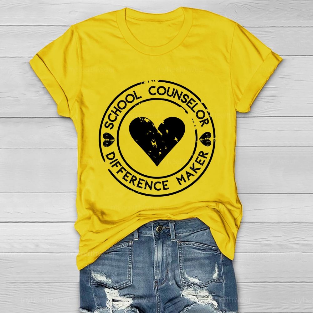 School Counselor Difference Maker Healthwear T-shirt
