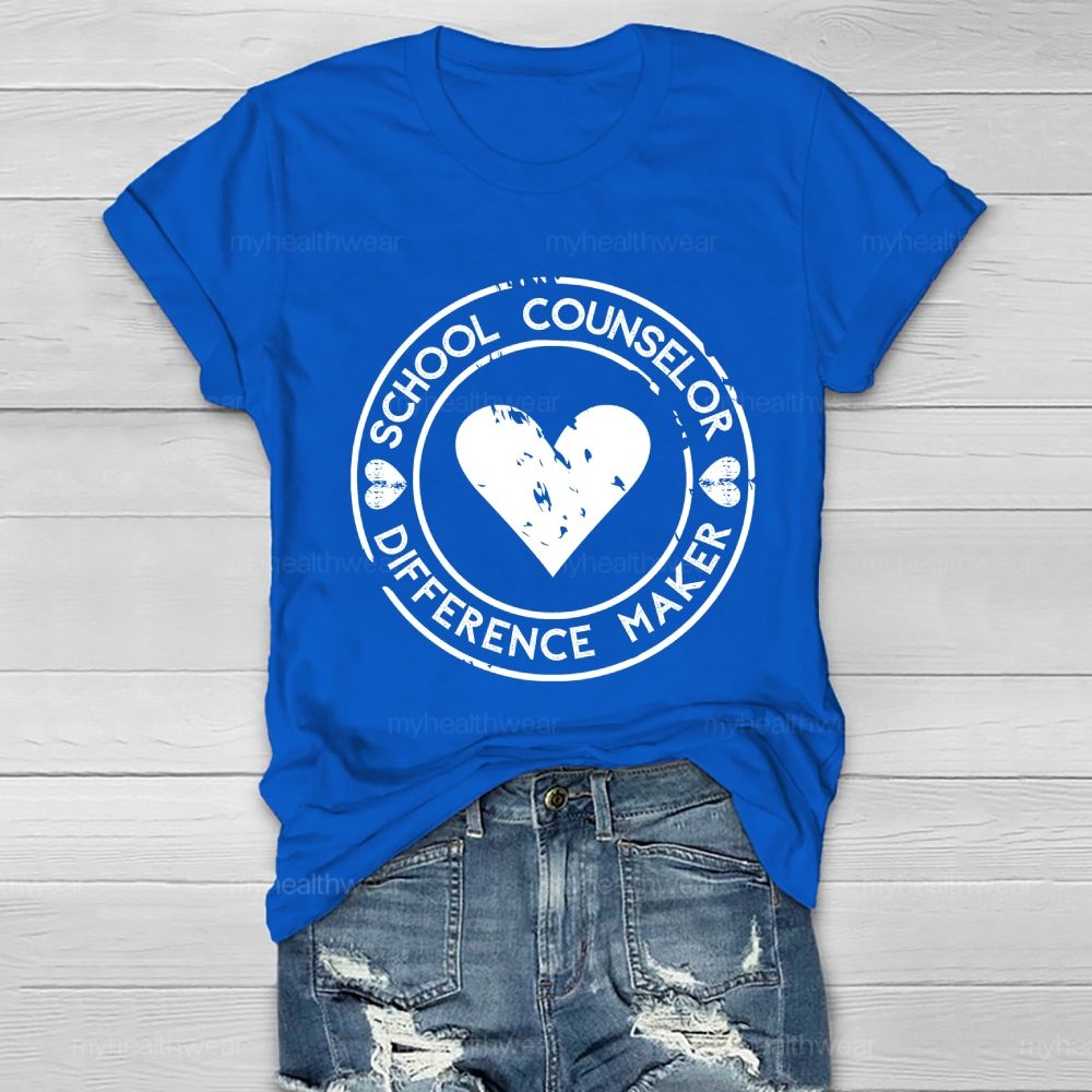 School Counselor Difference Maker Healthwear T-shirt