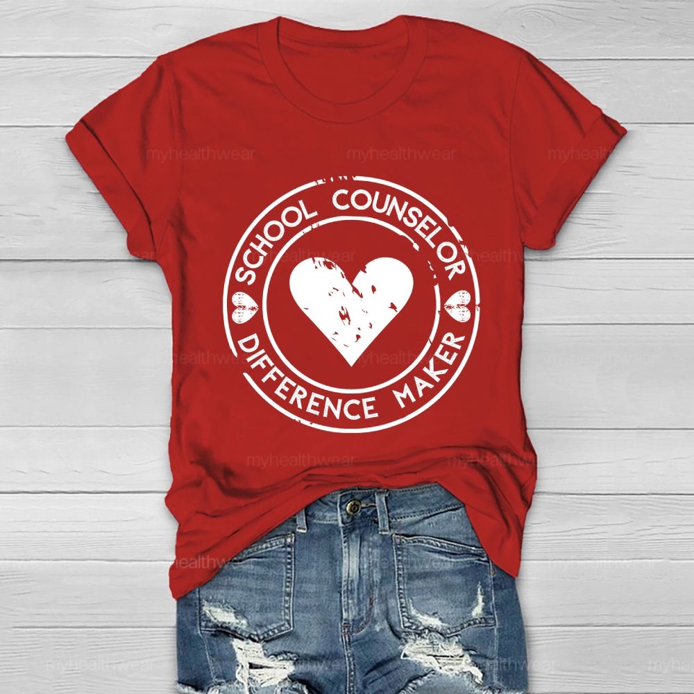 School Counselor Difference Maker Healthwear T-shirt