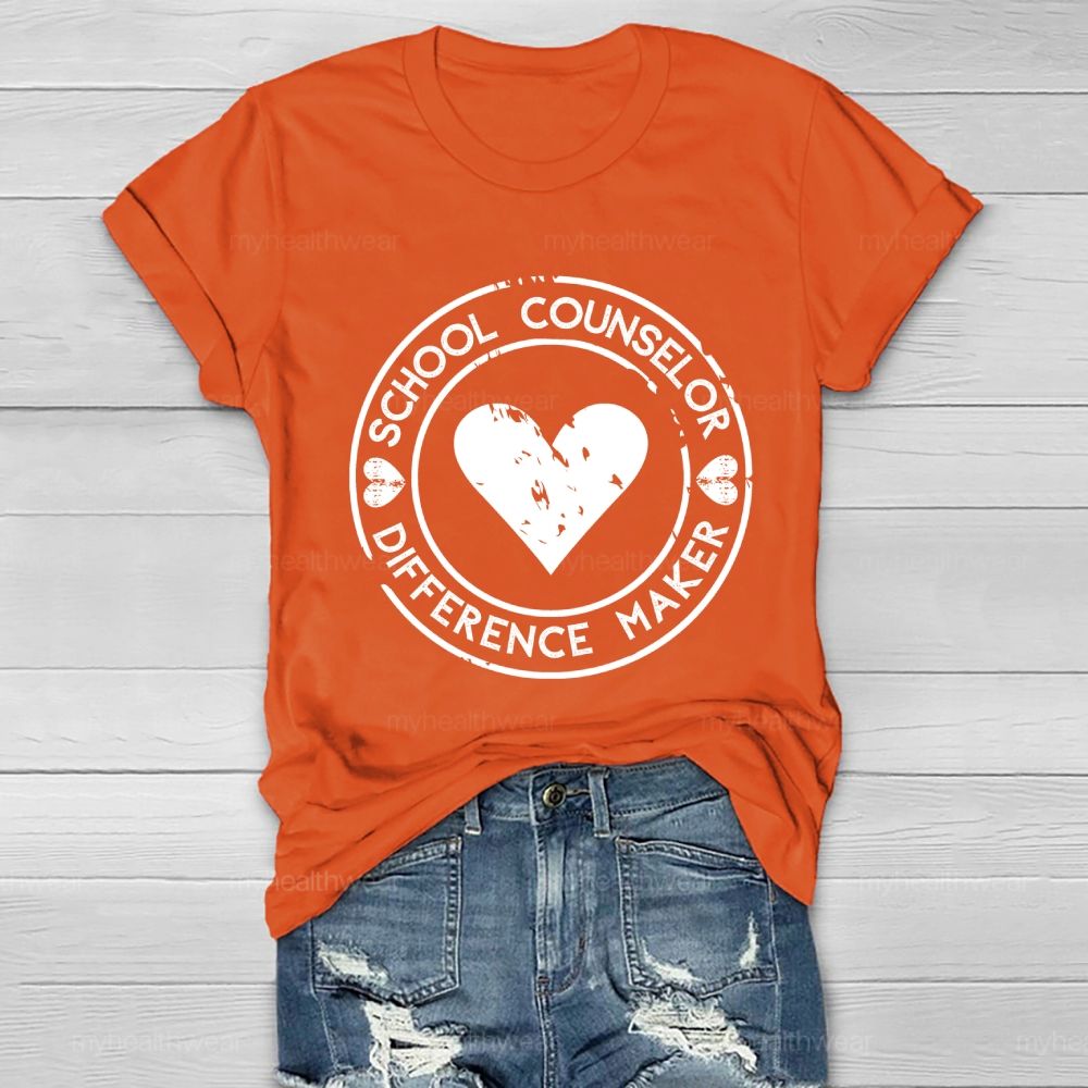 School Counselor Difference Maker Healthwear T-shirt