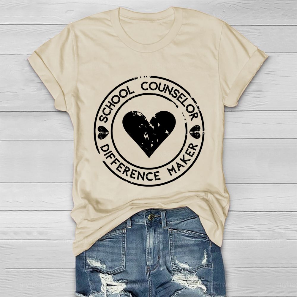 School Counselor Difference Maker Healthwear T-shirt