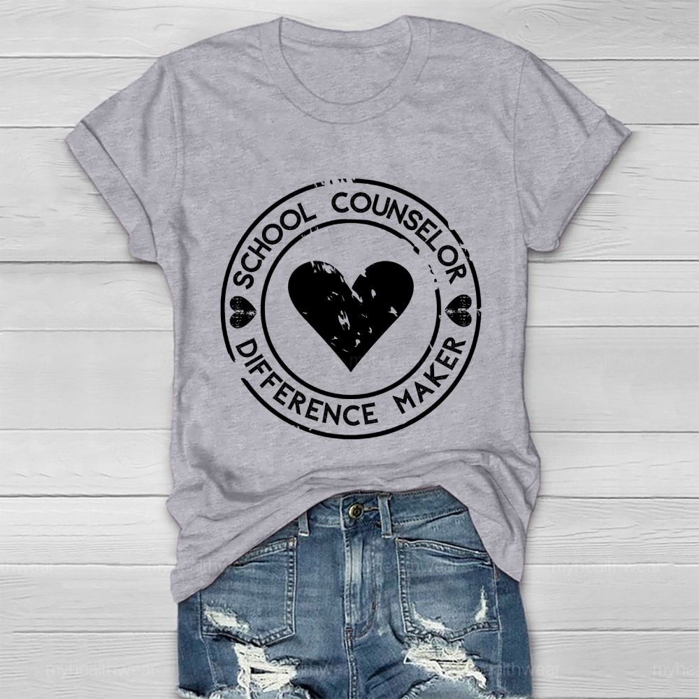 School Counselor Difference Maker Healthwear T-shirt