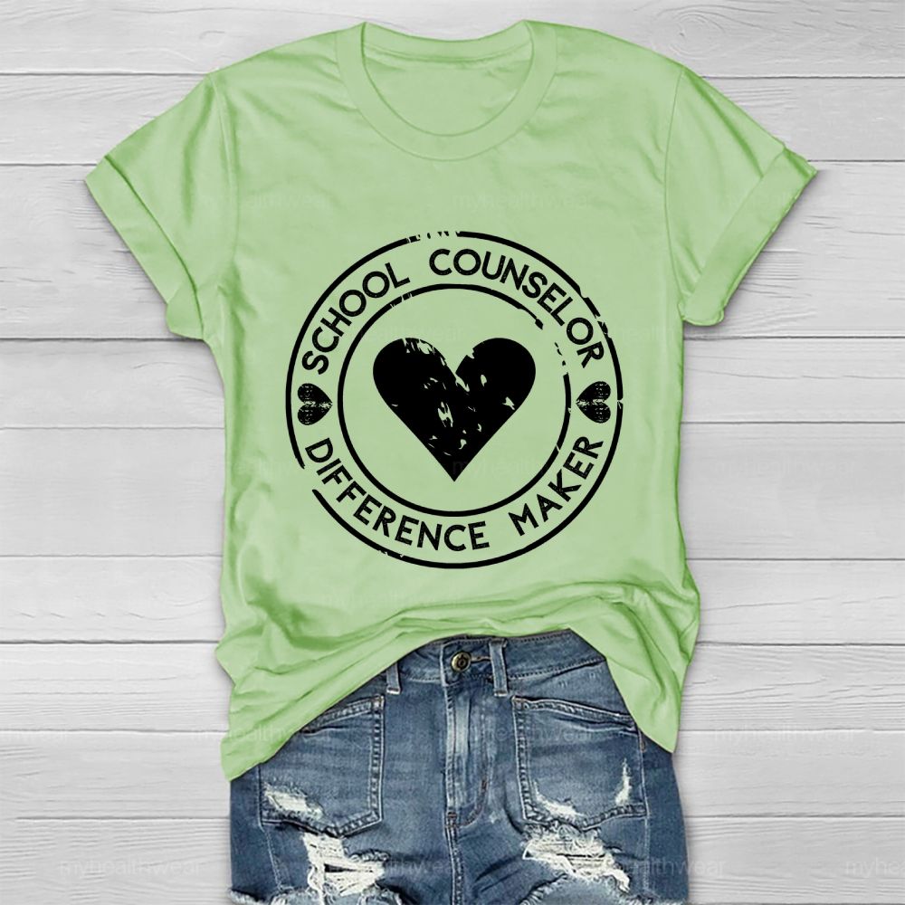 School Counselor Difference Maker Healthwear T-shirt