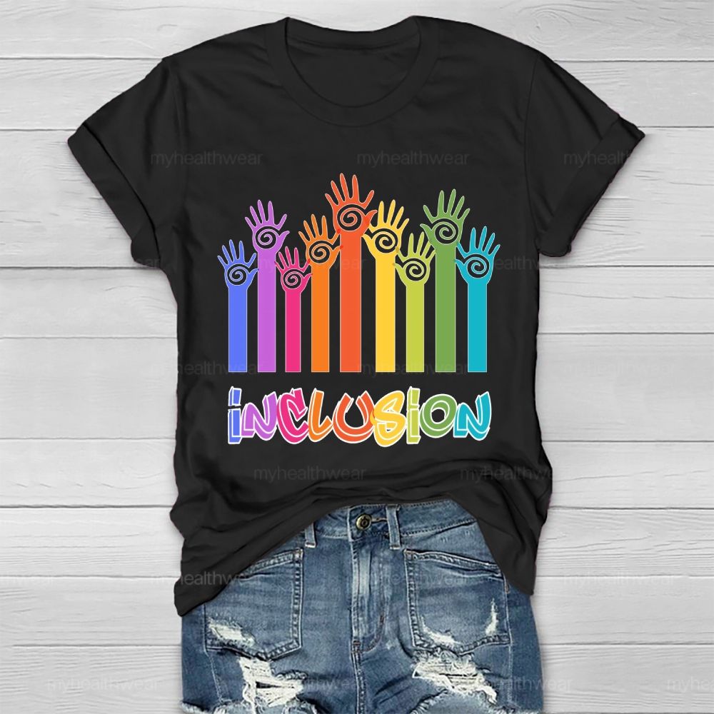 Inclusion Colorful Handprint Healthwear T-shirt