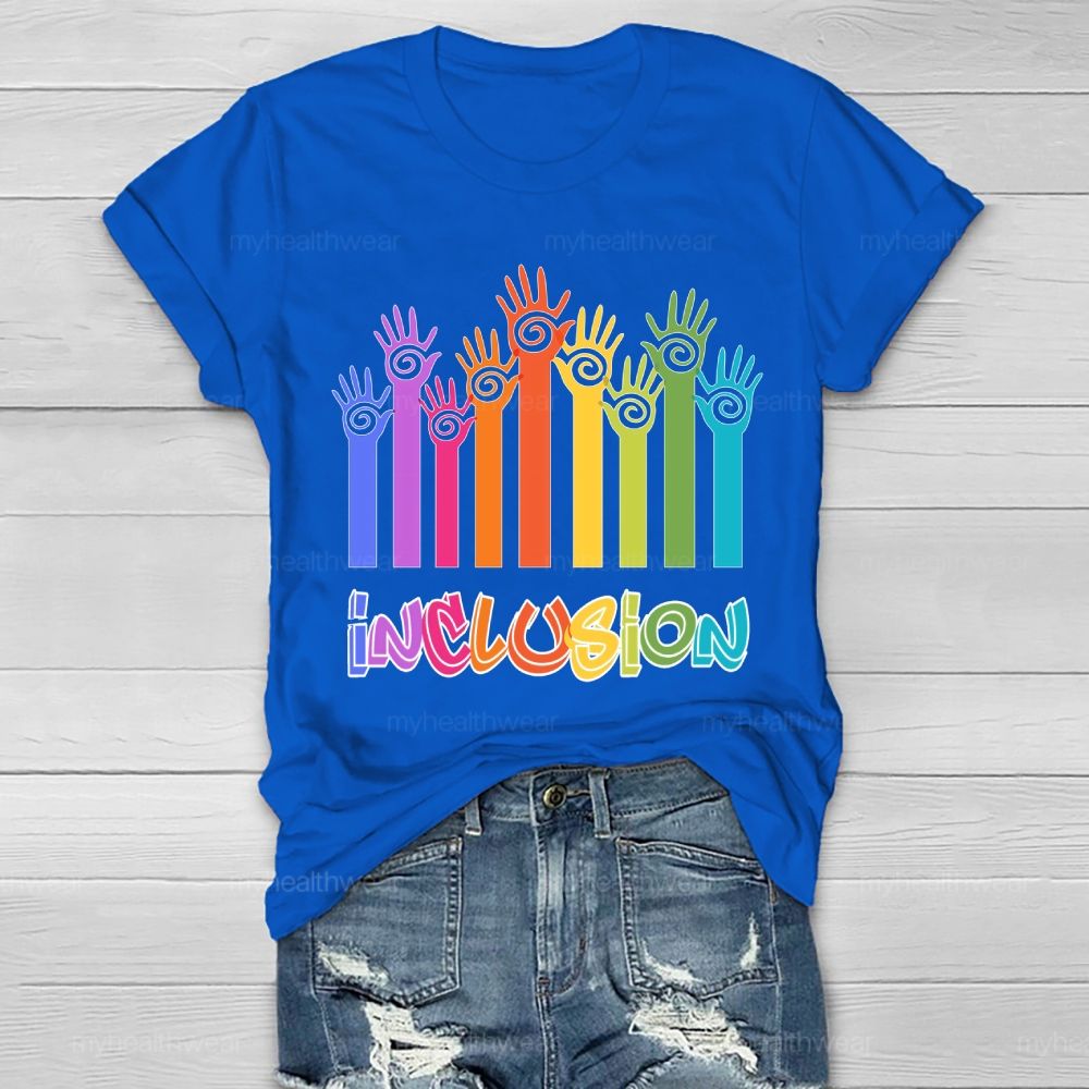 Inclusion Colorful Handprint Healthwear T-shirt