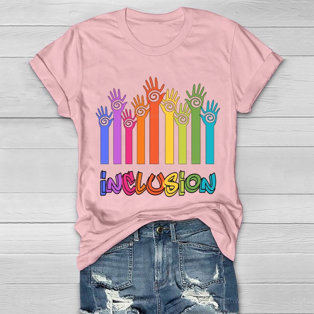 Inclusion Colorful Handprint Healthwear T-shirt