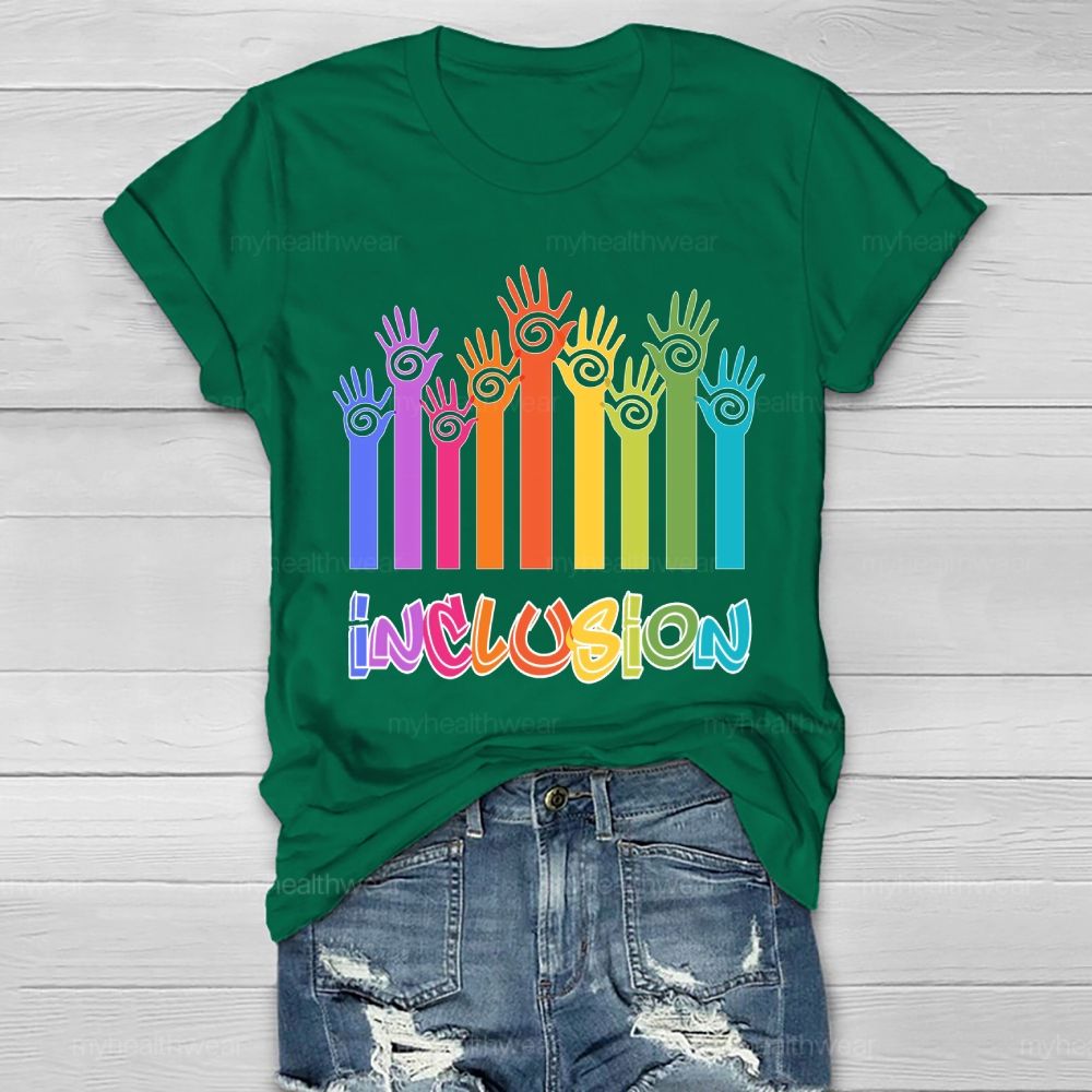 Inclusion Colorful Handprint Healthwear T-shirt
