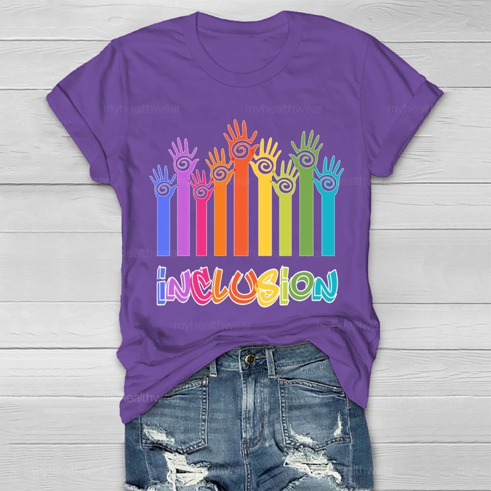 Inclusion Colorful Handprint Healthwear T-shirt