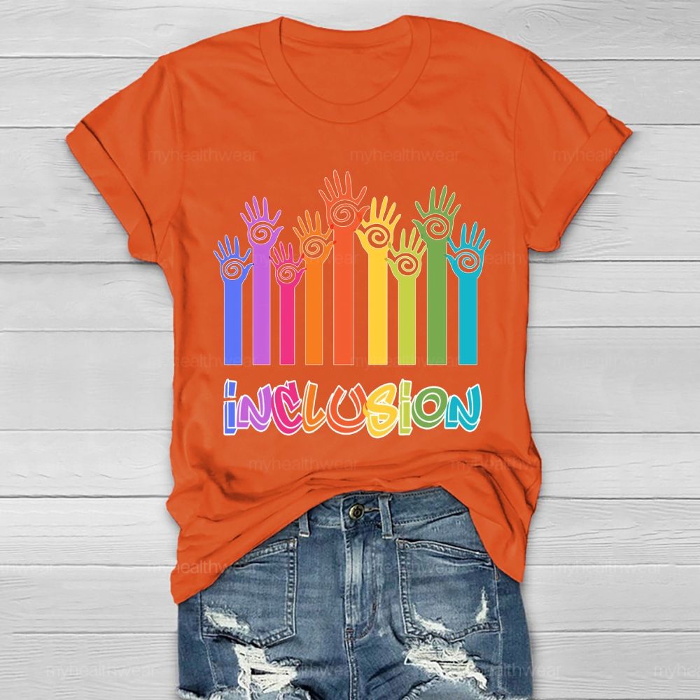 Inclusion Colorful Handprint Healthwear T-shirt