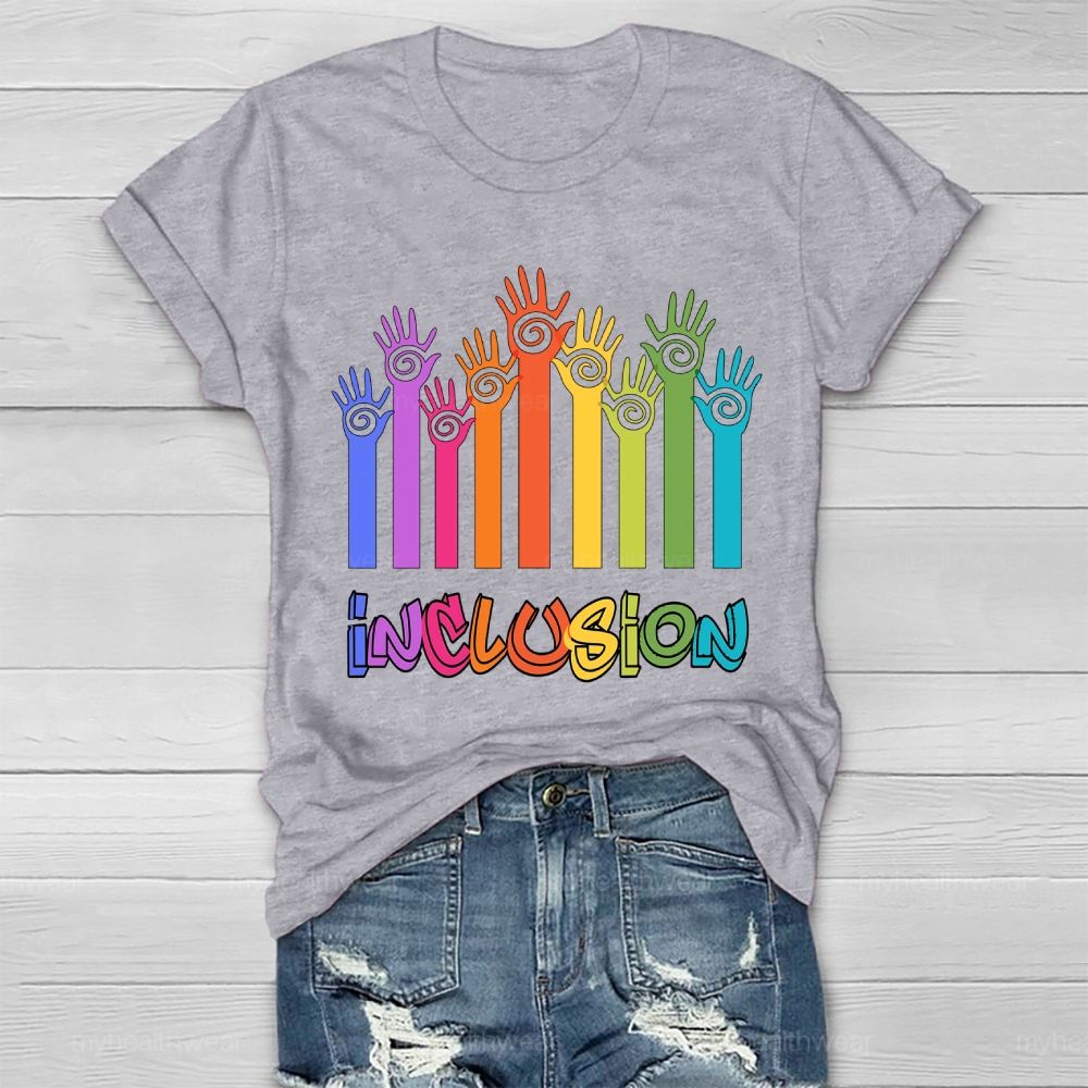 Inclusion Colorful Handprint Healthwear T-shirt