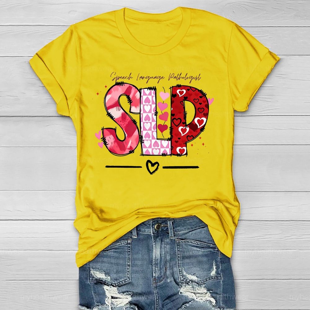 SLP Speech Language Pathologist Love Healthwear T-shirt