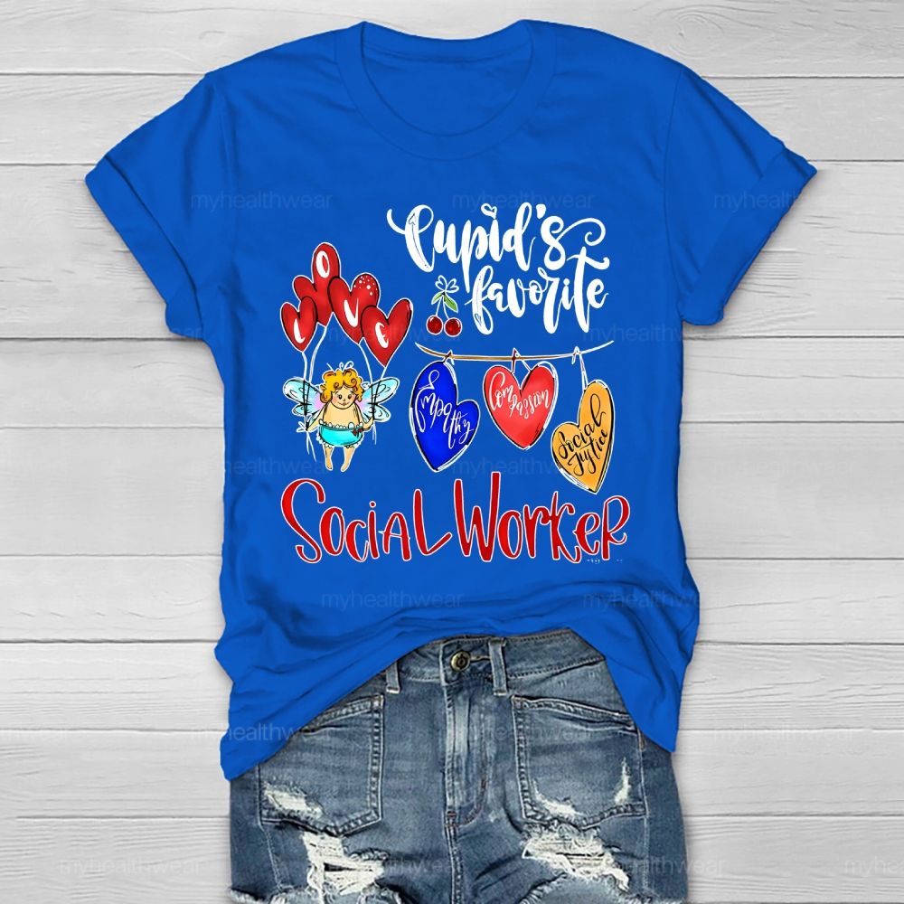 Cupid's Favorite Social Worker Healthwear T-shirt