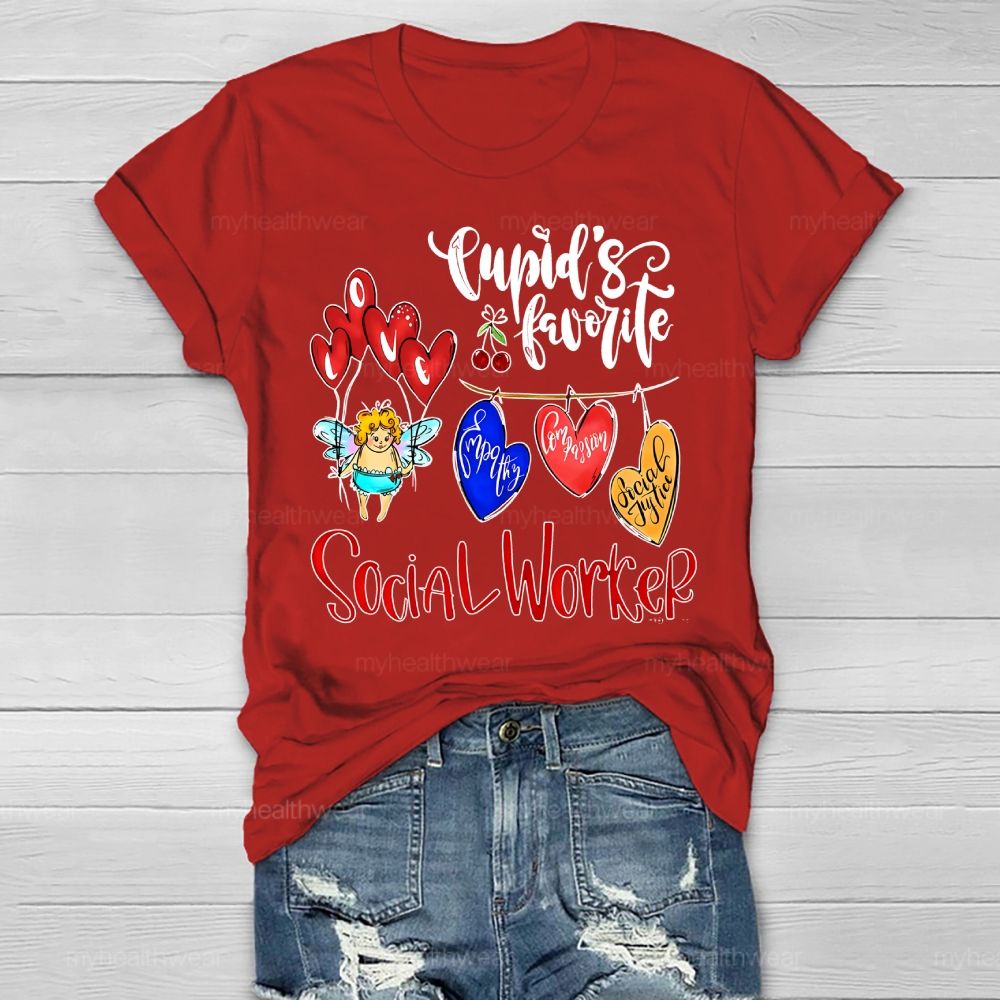 Cupid's Favorite Social Worker Healthwear T-shirt