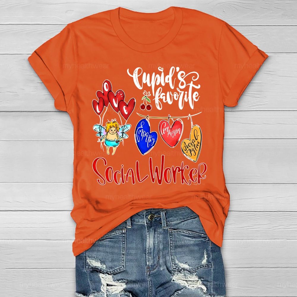 Cupid's Favorite Social Worker Healthwear T-shirt