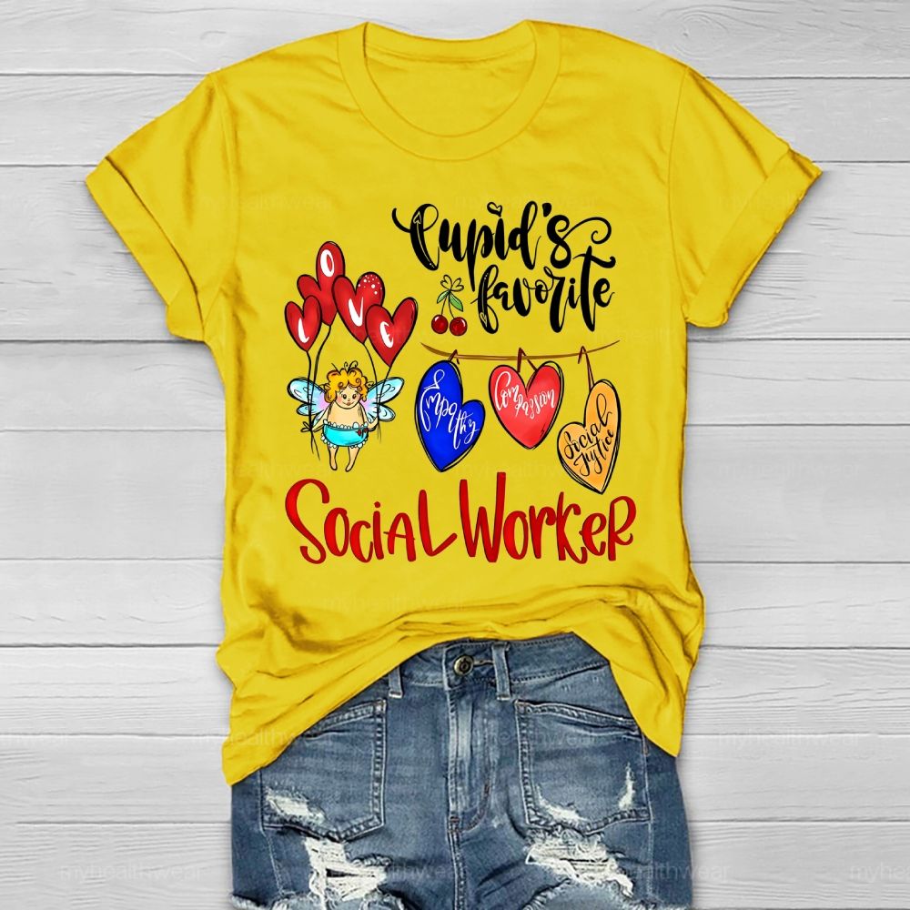 Cupid's Favorite Social Worker Healthwear T-shirt