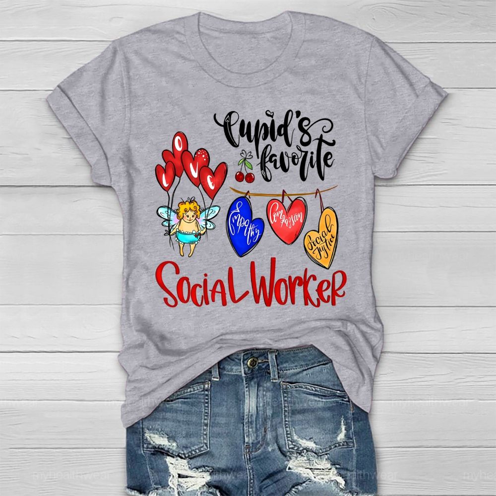 Cupid's Favorite Social Worker Healthwear T-shirt