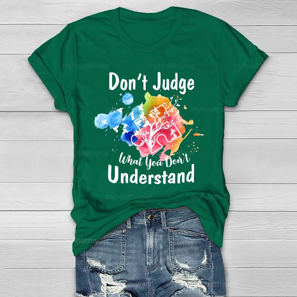 Don't Judge What You Don't Understand Colorful Puzzle Healthwear T-shirt