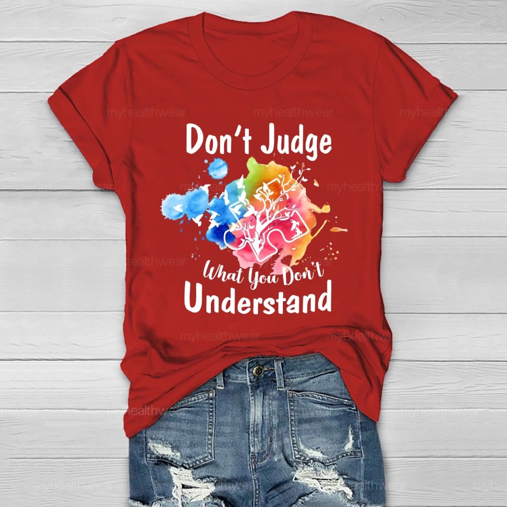 Don't Judge What You Don't Understand Colorful Puzzle Healthwear T-shirt